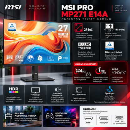 Gaming Set 27" MSI 144Hz | Intel i9-12900K | RX 9060 XT 16GB | 32GB RAM | 1TB SSD