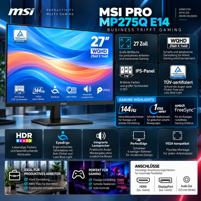 Gaming Set 27" 2K 144Hz | Intel i9-12900K | RTX 5060 Ti 16GB | 32GB RAM | 500GB SSD