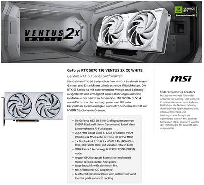 Ultra White Ryzen 7 9850X3D RTX 5070 12GB