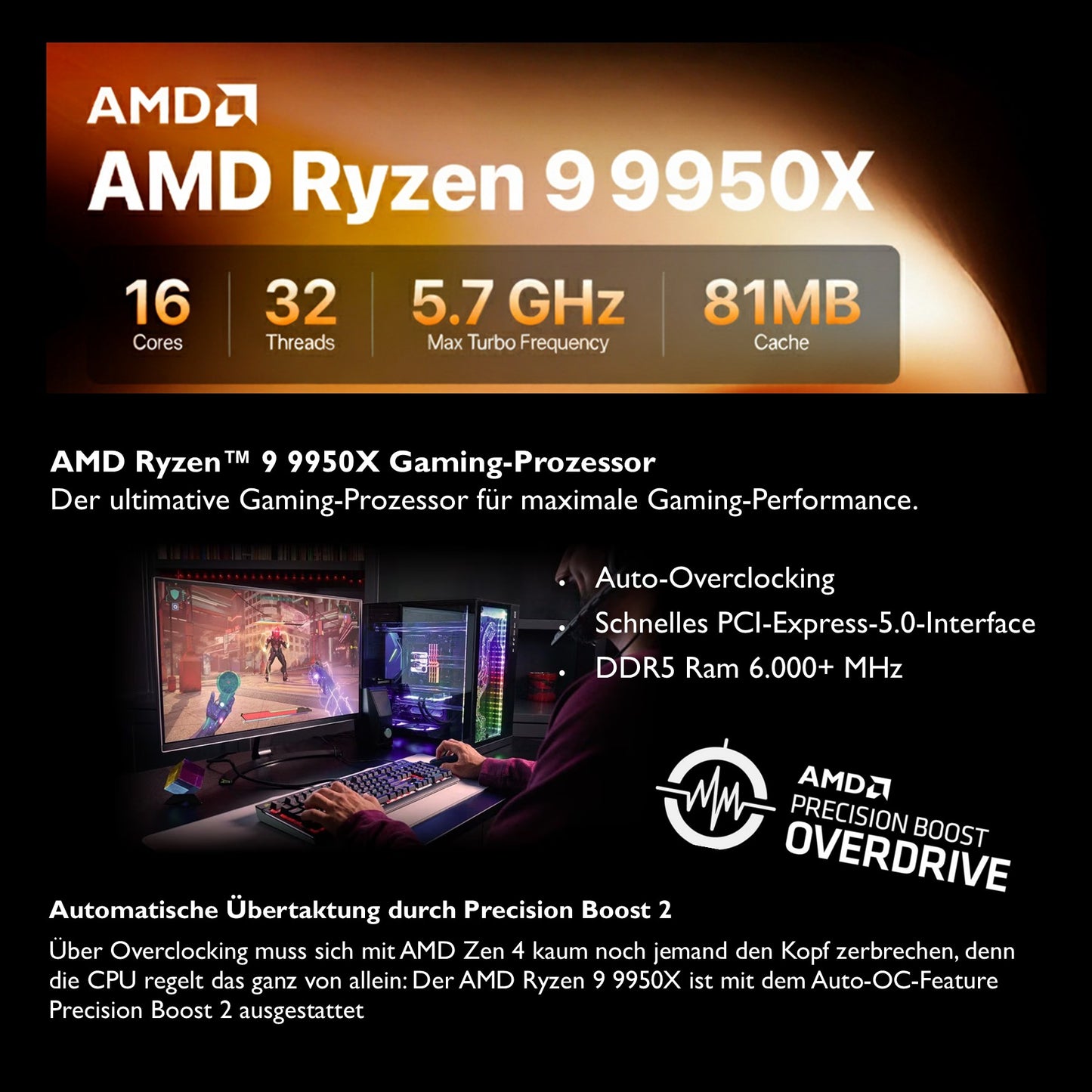 Gaming PC Ryzen 9 RTX 5070 Ti